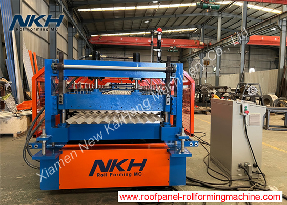YX18-76.2-762 35mpm স্ট্যাকারের সাথে corrugated রোল ফর্মিং মেশিন