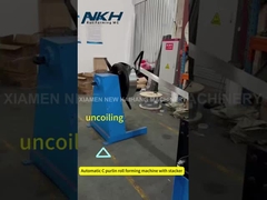 স্ট্যাকারের সাথে স্বয়ংক্রিয় পরিবর্তন সি পুলিন রোল ফর্মিং মেশিন